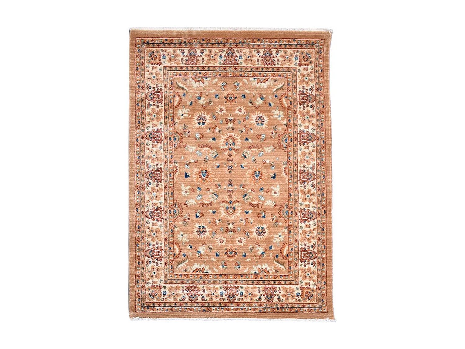 Tapis oriental 120x180 rectangle beige et ivoire tissé motif traditionnel CHOBAY AD