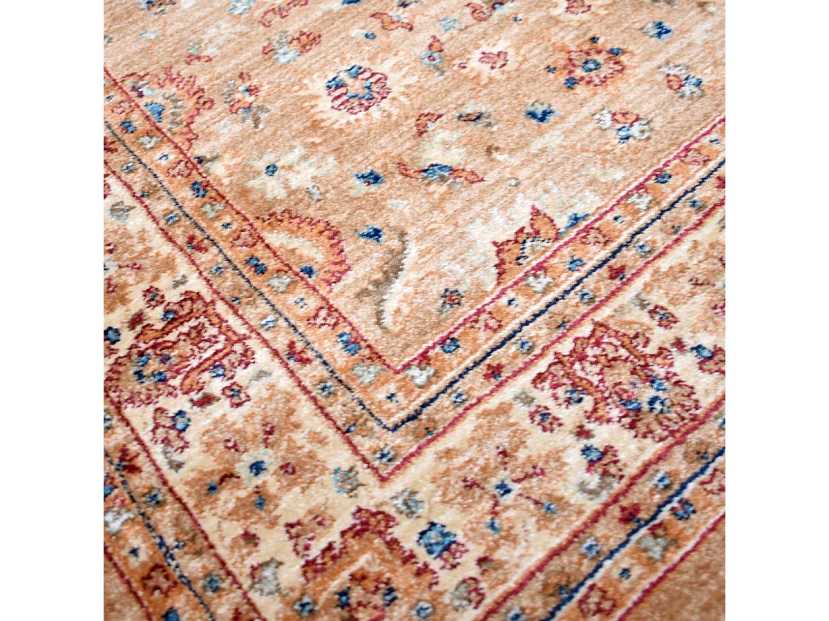 Tapis oriental 120x180 rectangle beige et ivoire tissé motif traditionnel CHOBAY AD