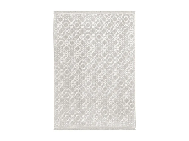 tapis couloir 80x280 tissé beige rectangle motif géométrique PERIU