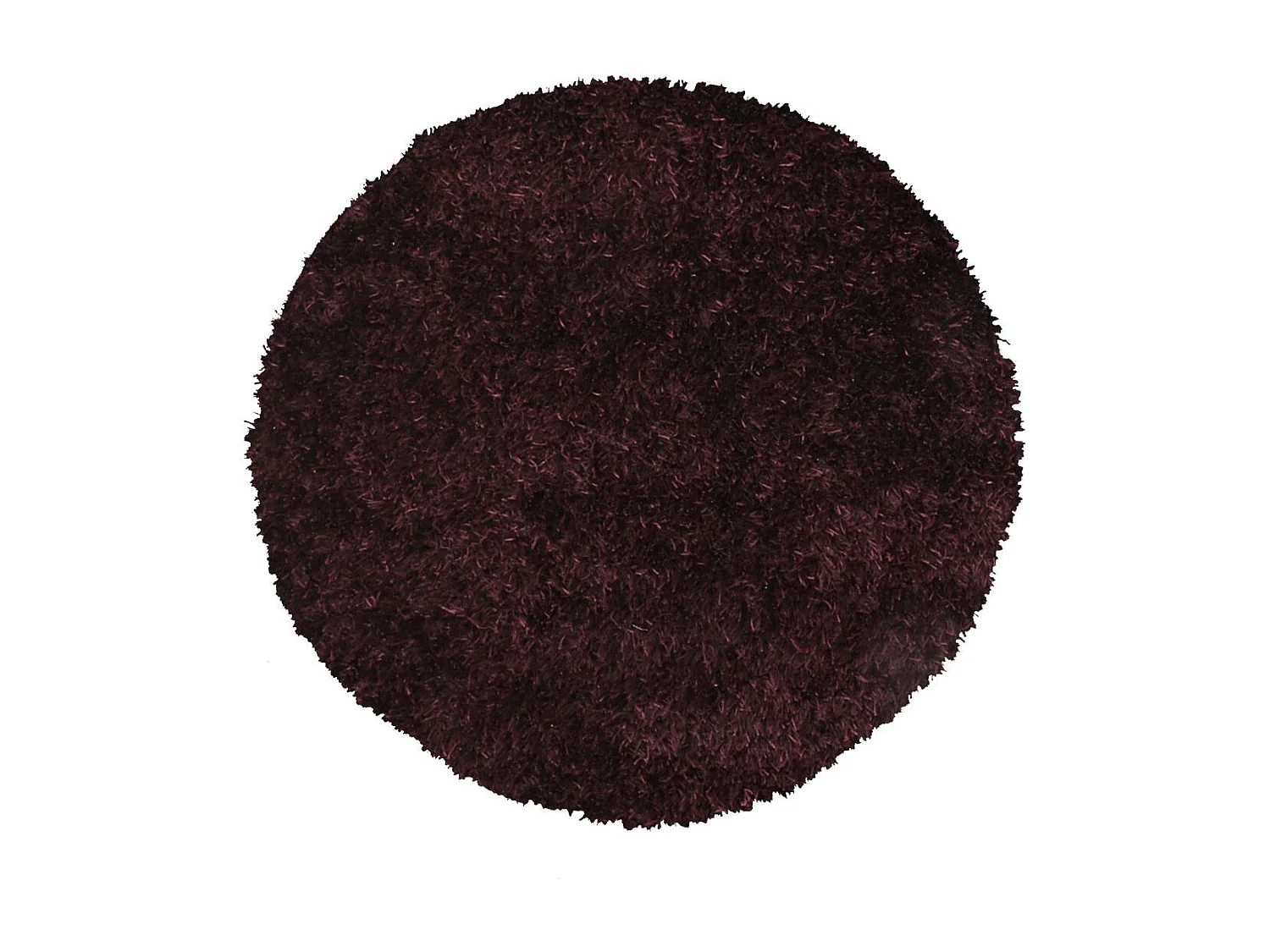 Tapis shaggy Ø100cm rond fait main violet motif uni MALAIDORY