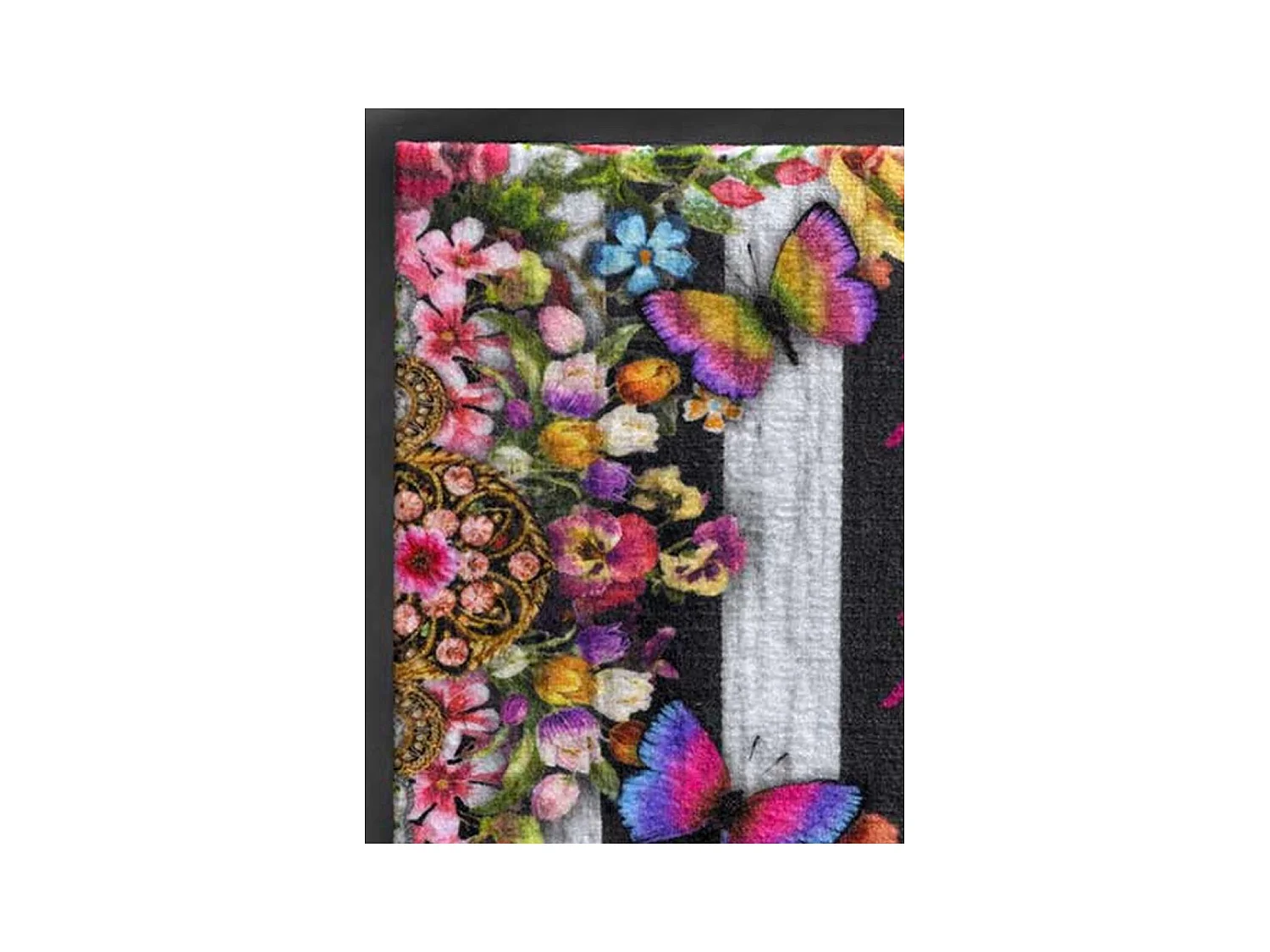 Tapis longs poils shaggy 60x95 forme originale fait main anthracite en laine