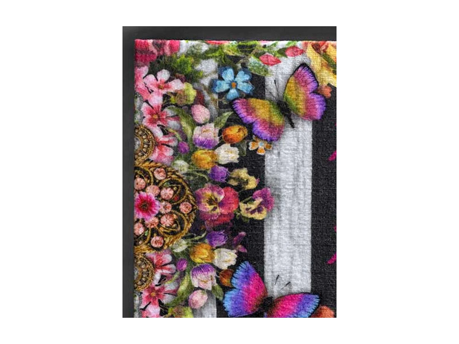 Tapis longs poils shaggy 60x95 forme originale fait main anthracite en laine