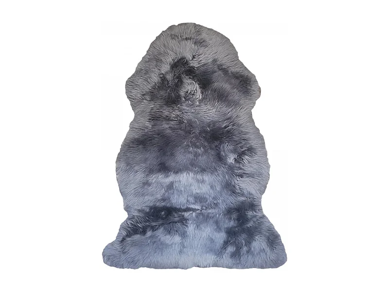 Tapis longs poils shaggy 60x95 forme originale fait main anthracite en laine