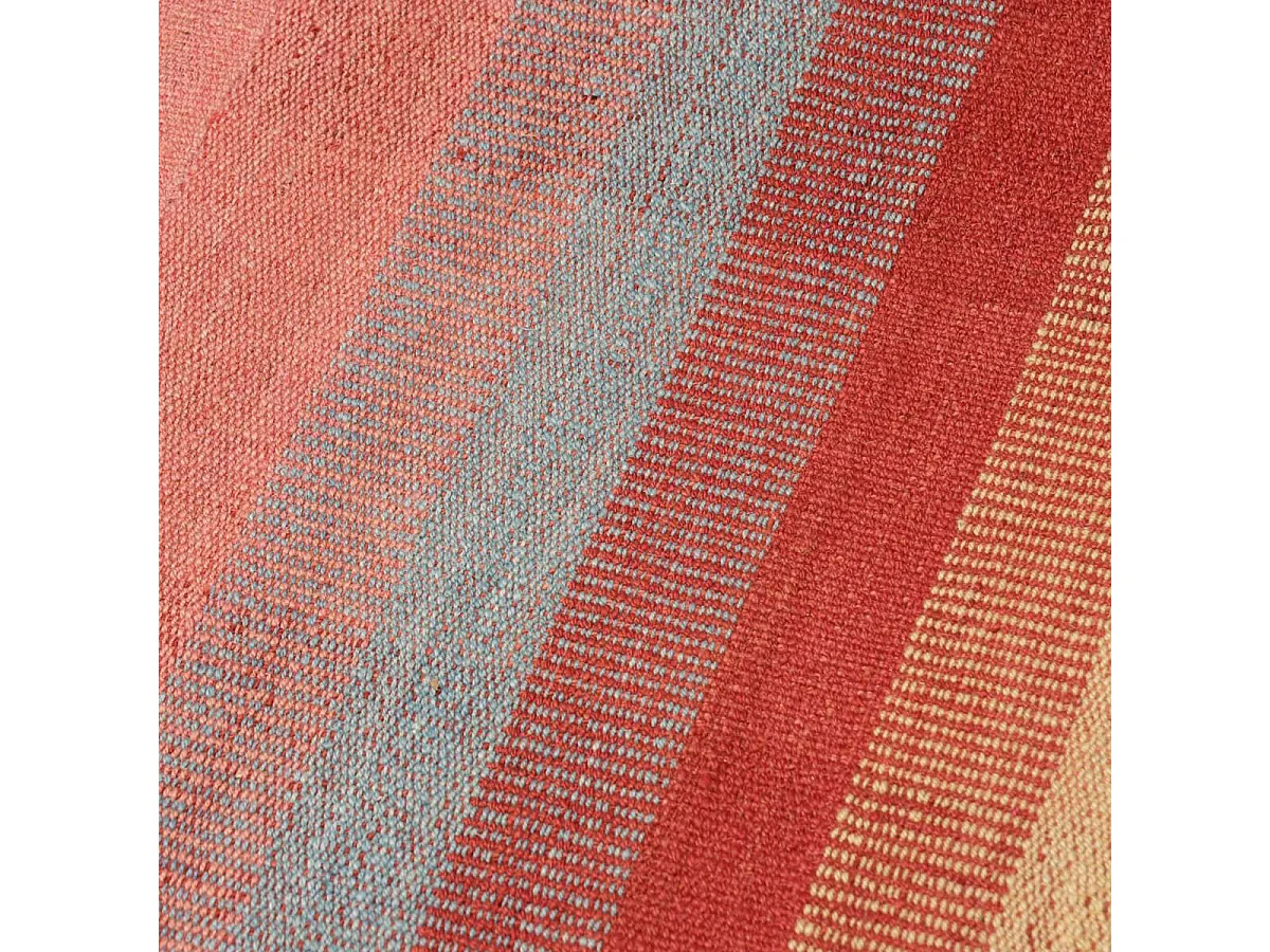 Authentique tapis d'Orient 210x300 kilim fait main en laine rouge et jaune A 1