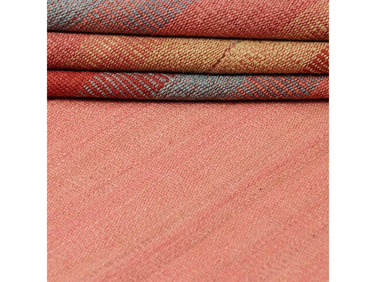 Authentique tapis d'Orient 210x300 kilim fait main en laine rouge et jaune A 1