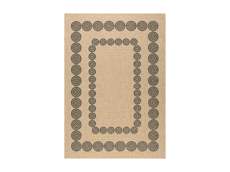 Tapis extérieur 160x230 tissé kilim noir JUTE ART H