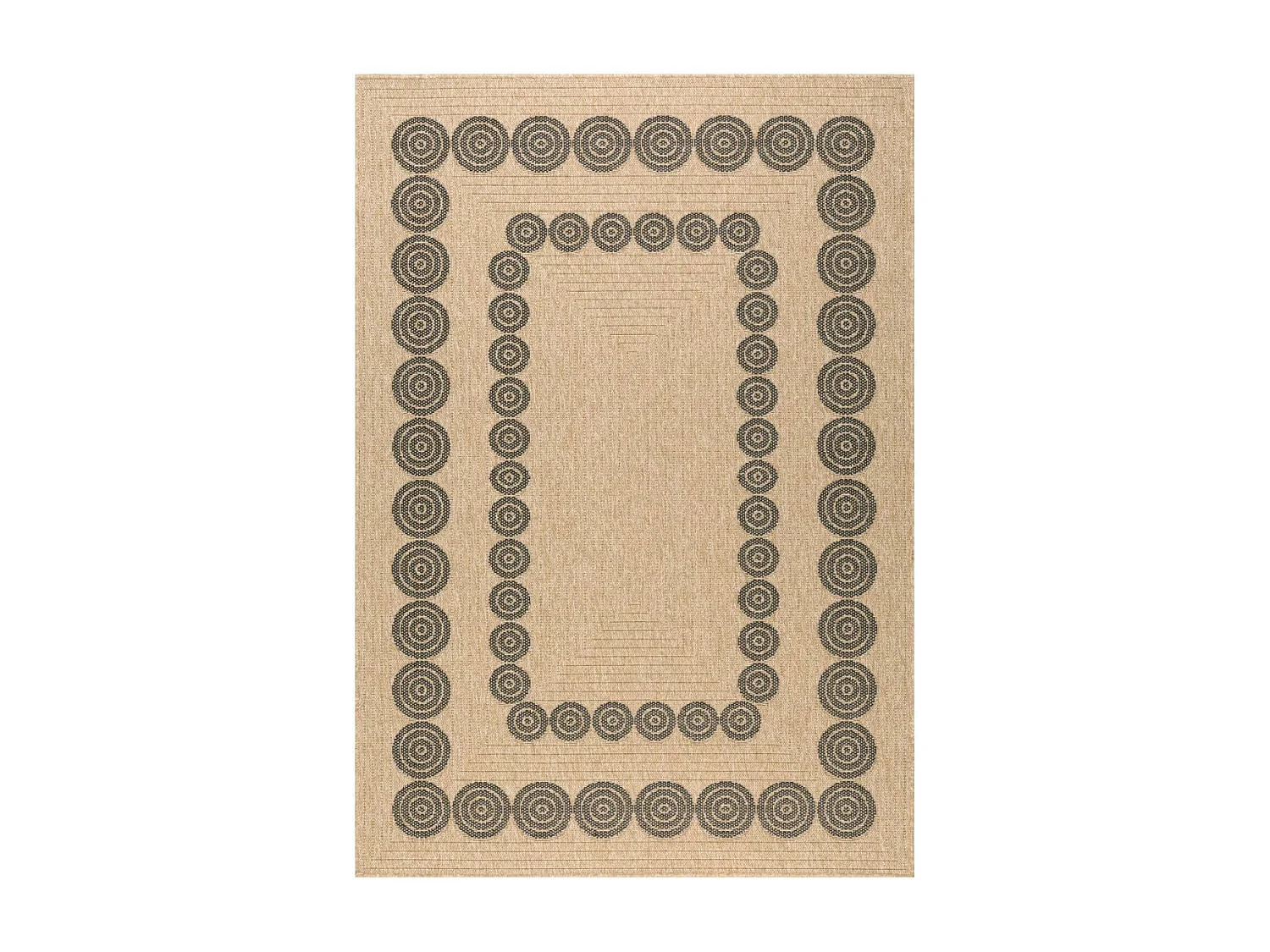 Tapis extérieur 160x230 tissé kilim noir JUTE ART H
