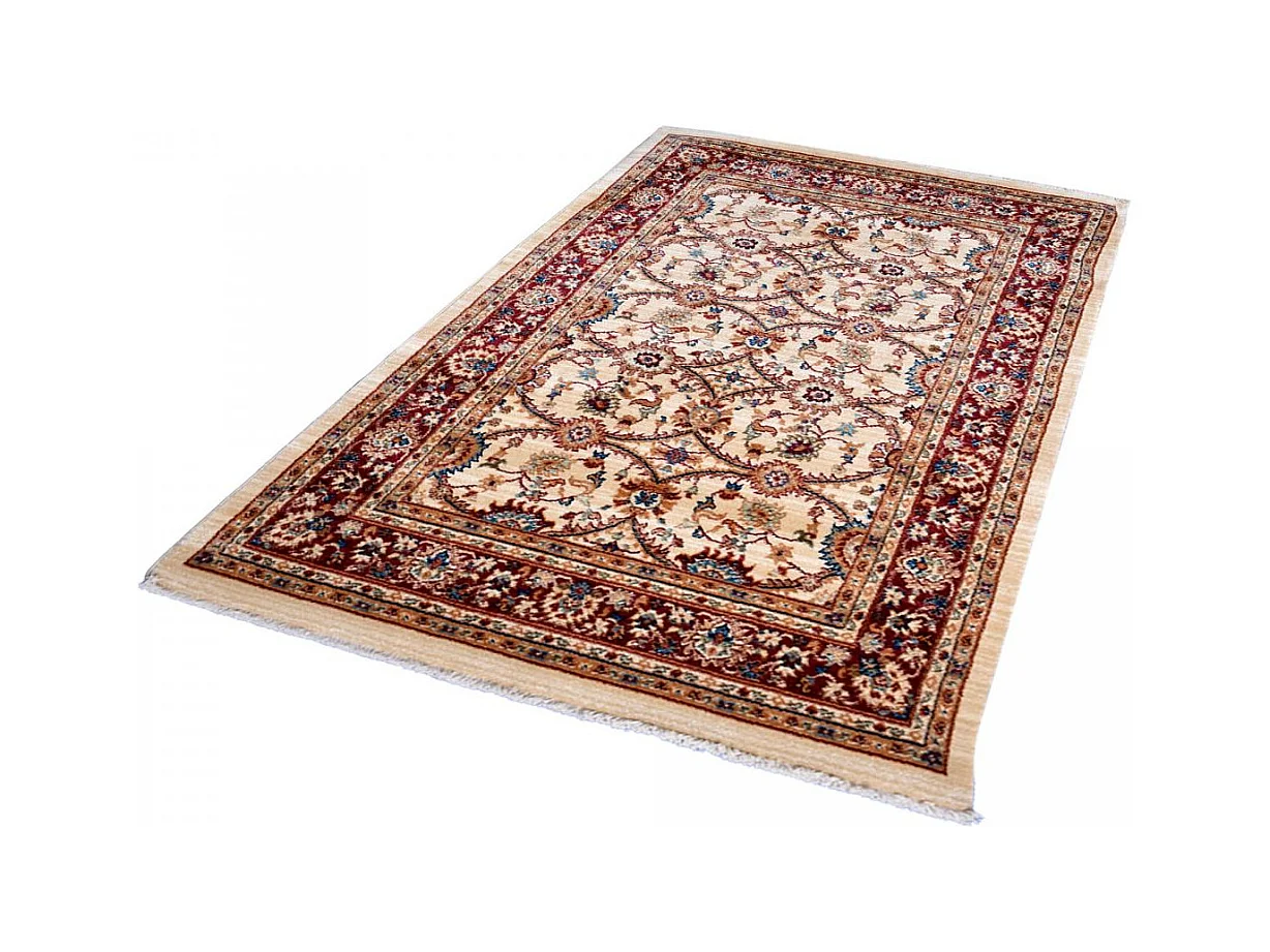 Tapis orient 120x180 rectangle ivoire et rouge tissé motif traditionnel CHOBAY D