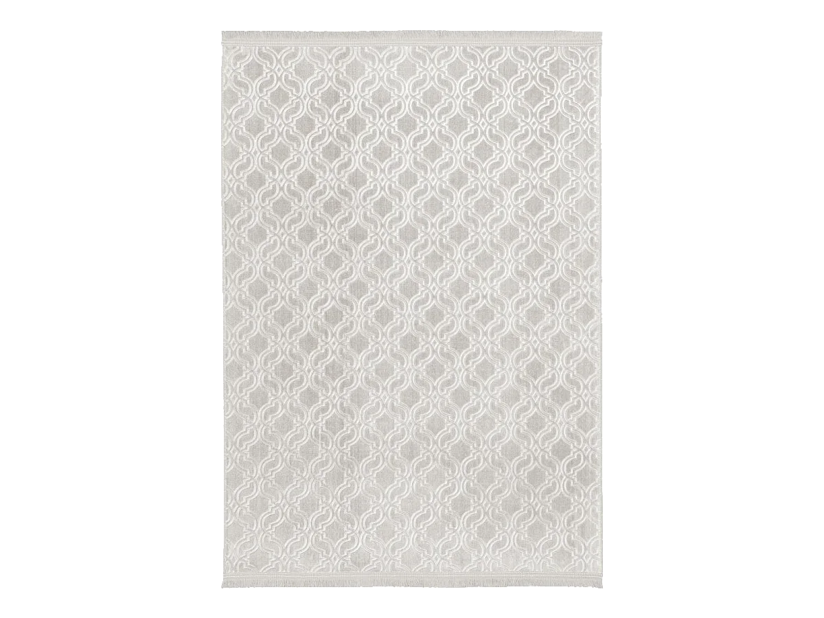 tapis chambre 80x140 tissé beige rectangle motif géométrique PERIU