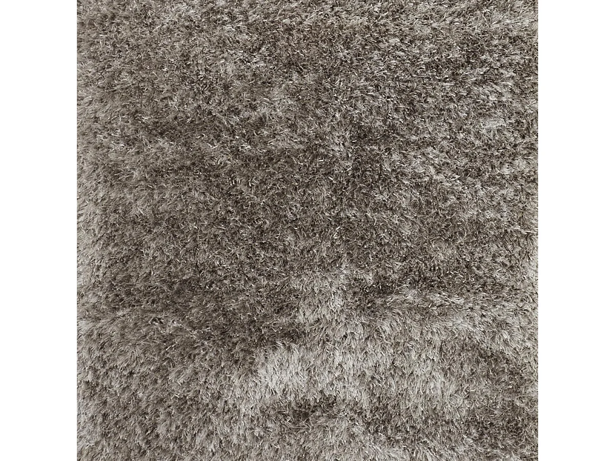 Tapis shaggy Ø100cm rond fait main gris motif uni MALAIDORY