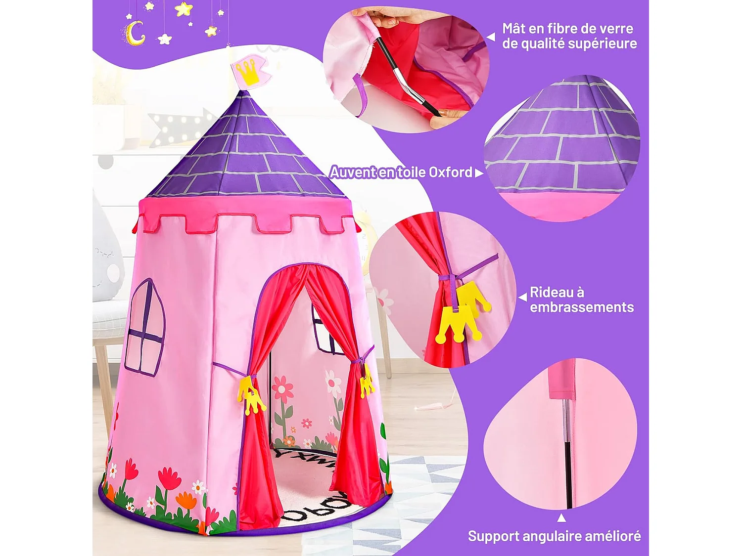 Tente de Jeu Portable Enfants avec Sac de Transport