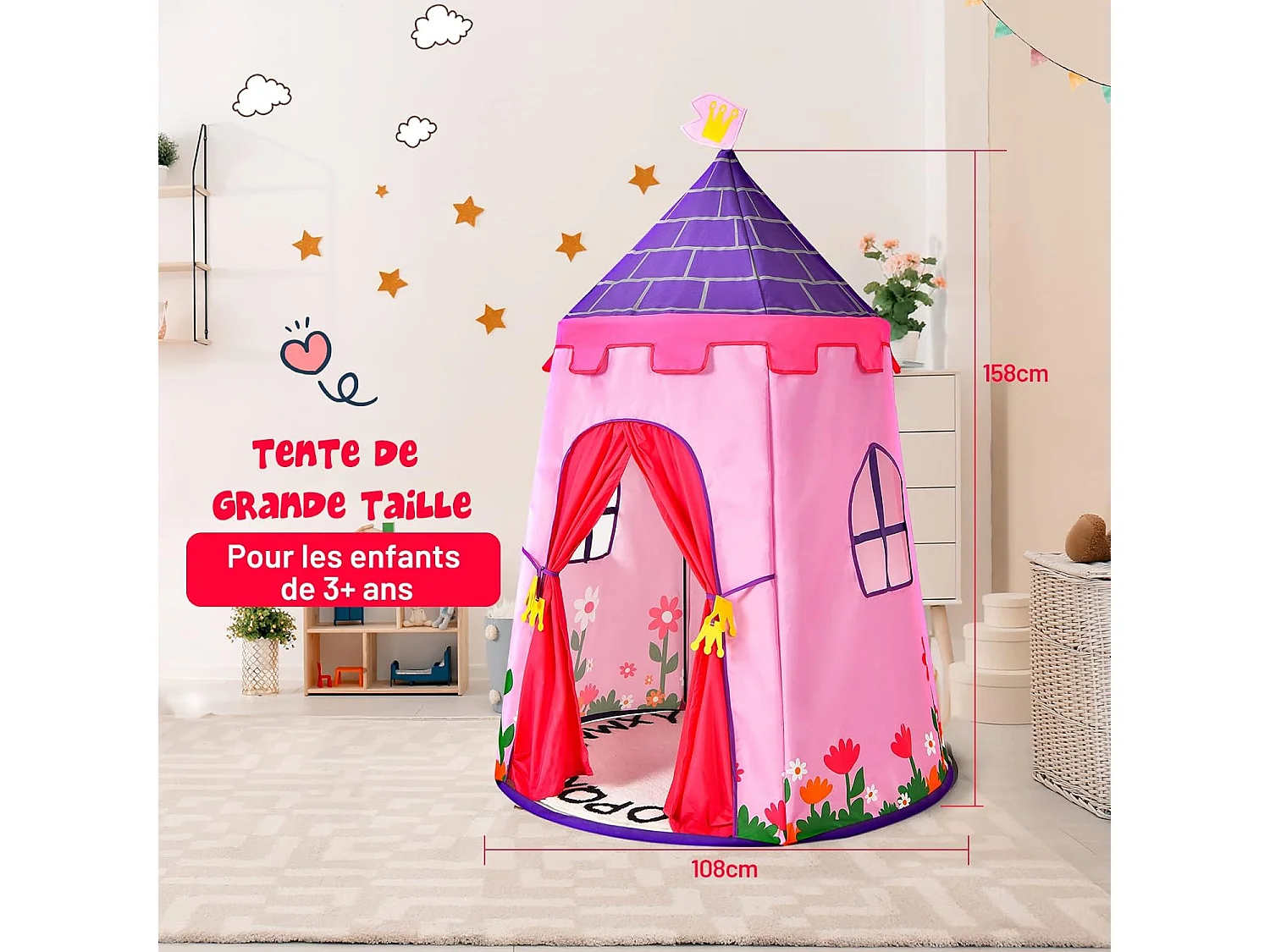 Tente de Jeu Portable Enfants avec Sac de Transport