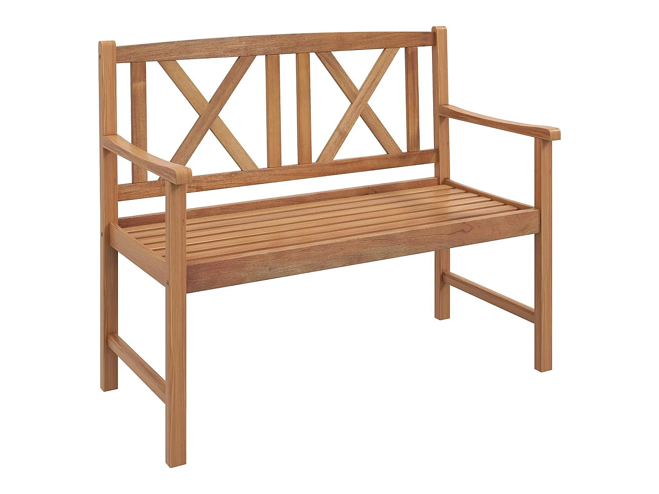 Banc de Jardin en Bois en Acacia avec Accoudoirs et Dossier, 120 x 56 x 86cm