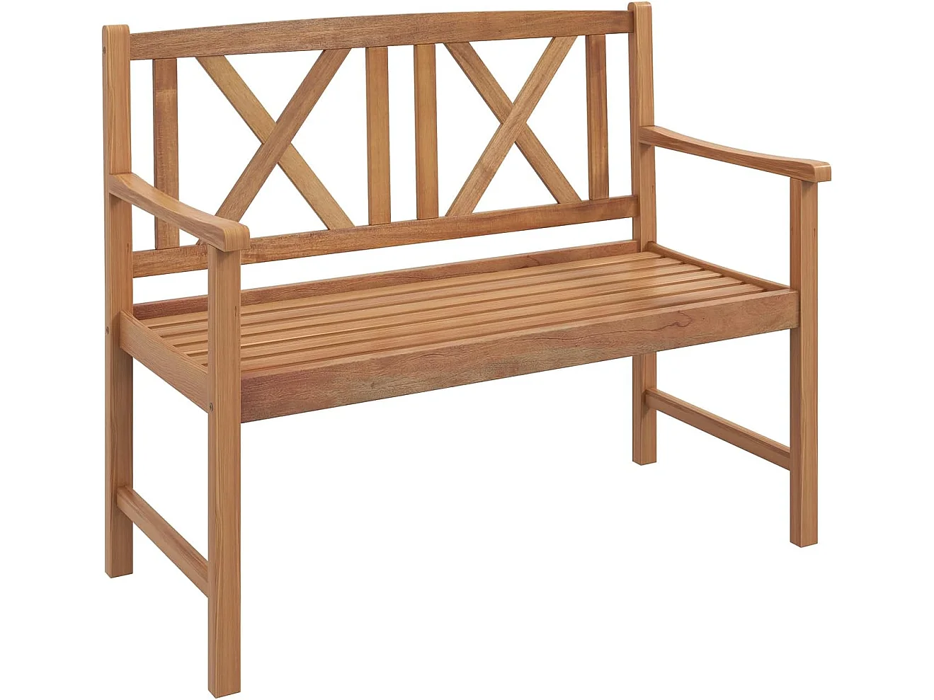 Banc de Jardin en Bois en Acacia avec Accoudoirs et Dossier, 120 x 56 x 86cm