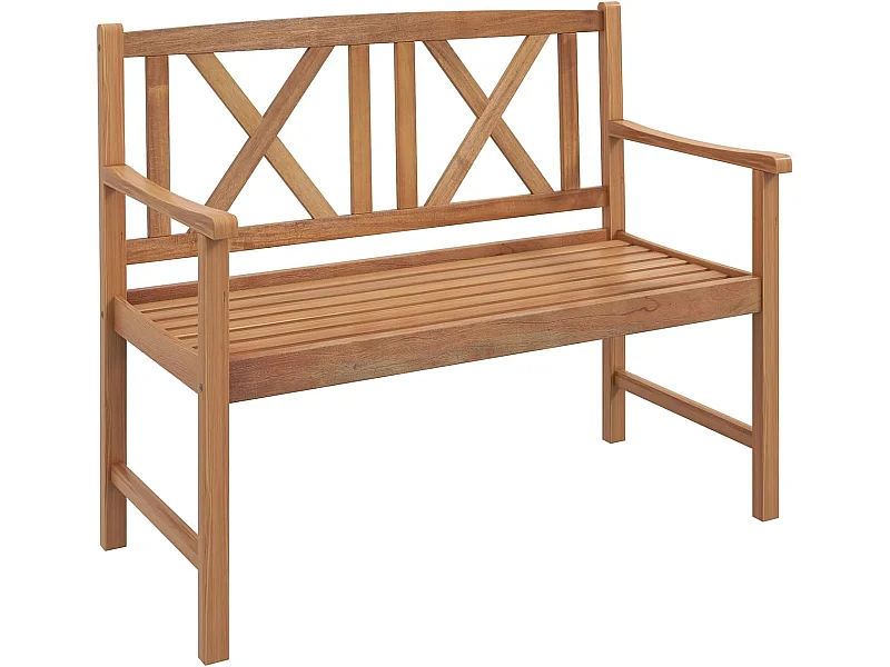 Banc de Jardin en Bois en Acacia avec Accoudoirs et Dossier, 120 x 56 x 86cm