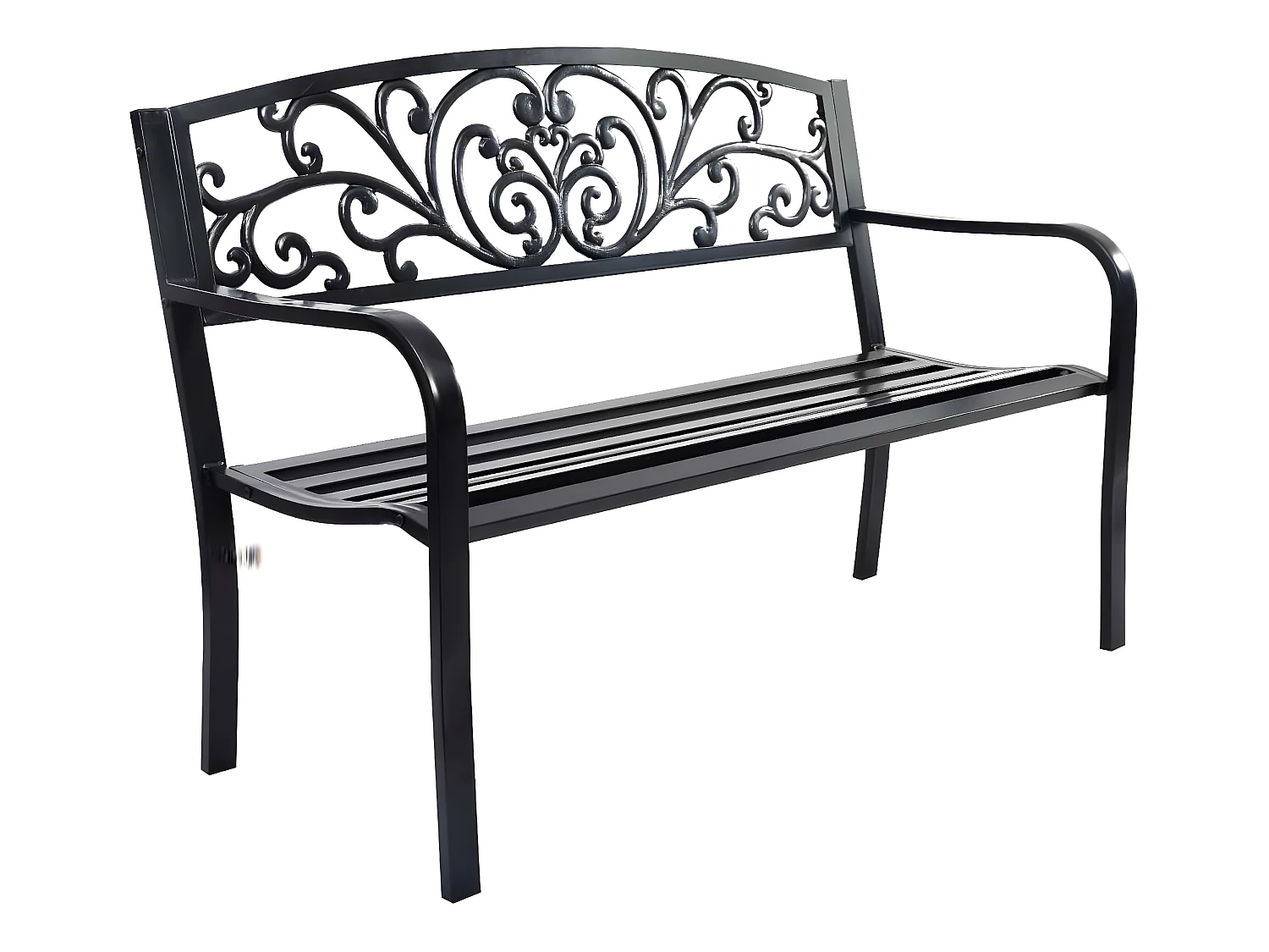 Banc de Jardin 2 Places en Métal 127 x 60 x 85 cm Style Classique Charge max : 280 KG Banquette de Jardin