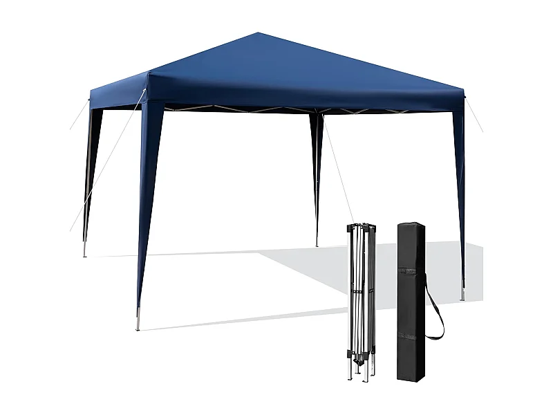 Tonnelle de Jardin Instantanée Pliable 295x295CM, Tente de Jardin Anti-UV Imperméable 3 Hauteurs 249/252/255 cm Sac de Rangement, pour Marché Patio CamBoisg Bleu
