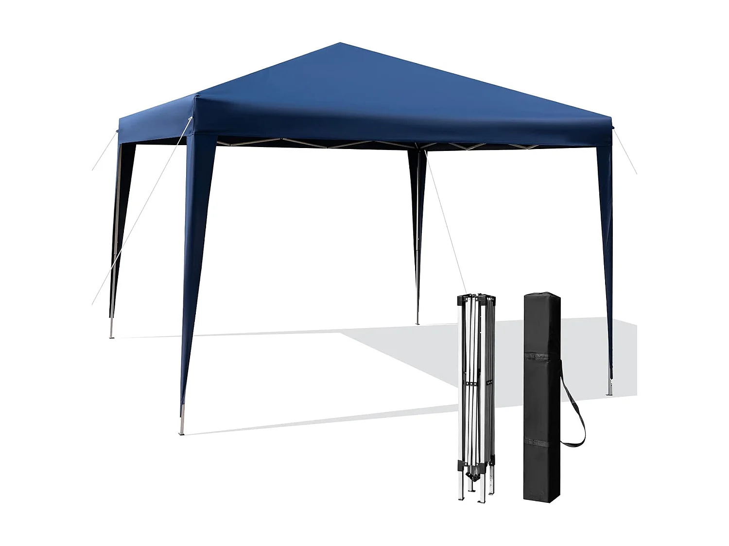 Tonnelle de Jardin Instantanée Pliable 295x295CM, Tente de Jardin Anti-UV Imperméable 3 Hauteurs 249/252/255 cm Sac de Rangement, pour Marché Patio CamBoisg Bleu