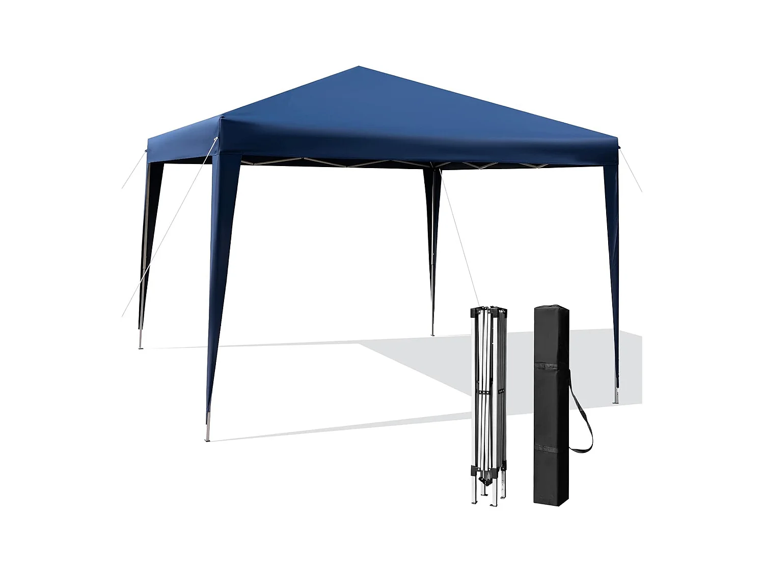 Tonnelle de Jardin Instantanée Pliable 295x295CM, Tente de Jardin Anti-UV Imperméable 3 Hauteurs 249/252/255 cm Sac de Rangement, pour Marché Patio CamBoisg Bleu