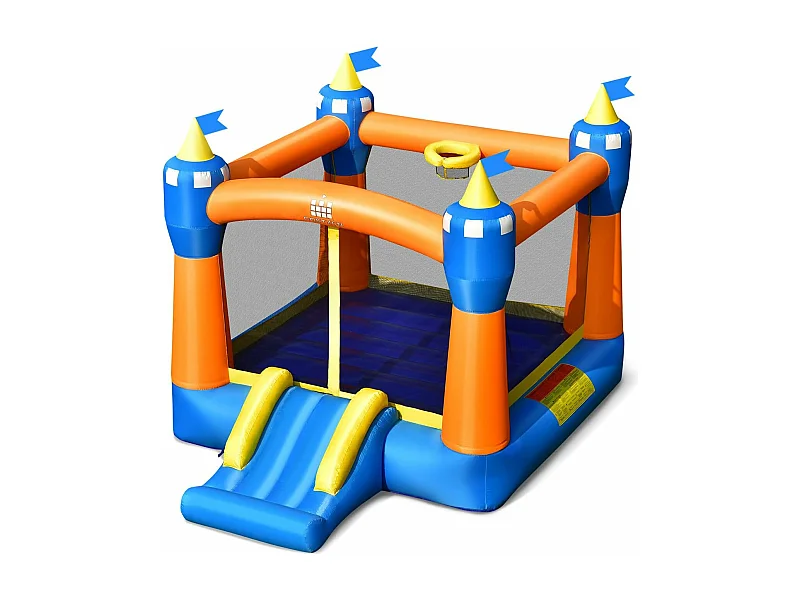 Château gonflable avec trampoline, toboggan et panier de basket-ball, pour enfants 361 x 273 x 237 cm