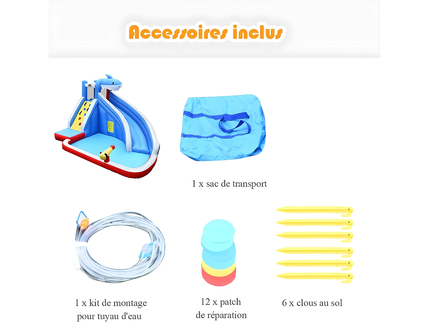 château gonflable pour 4 enfants 4-12 ans avec toboggan,mur d'escalade,piscine pour enfant