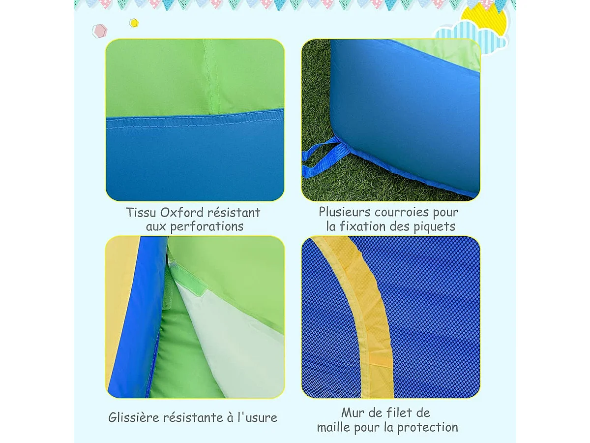 Château Gonflable avec Soufleur 450W, Aires de Jeux avec Toboggan, Mur d’Escalade, Trampoline&Canon Eau pour Enfant 3-10 Ans