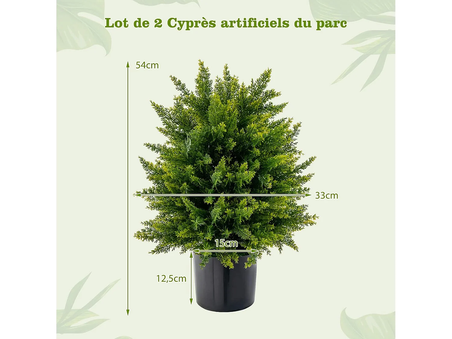 Arbres Artificiels de Boule Topiaire Cèdre de 55 cm