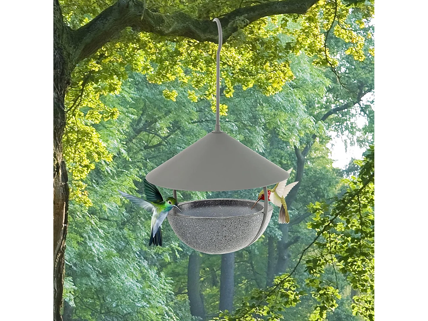 Mangeoire à Oiseaux Suspendue en Métal d'Extérieur 270ml