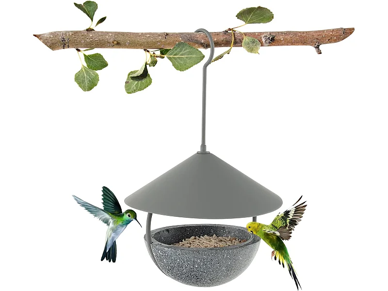 Mangeoire à Oiseaux Suspendue en Métal d'Extérieur 270ml