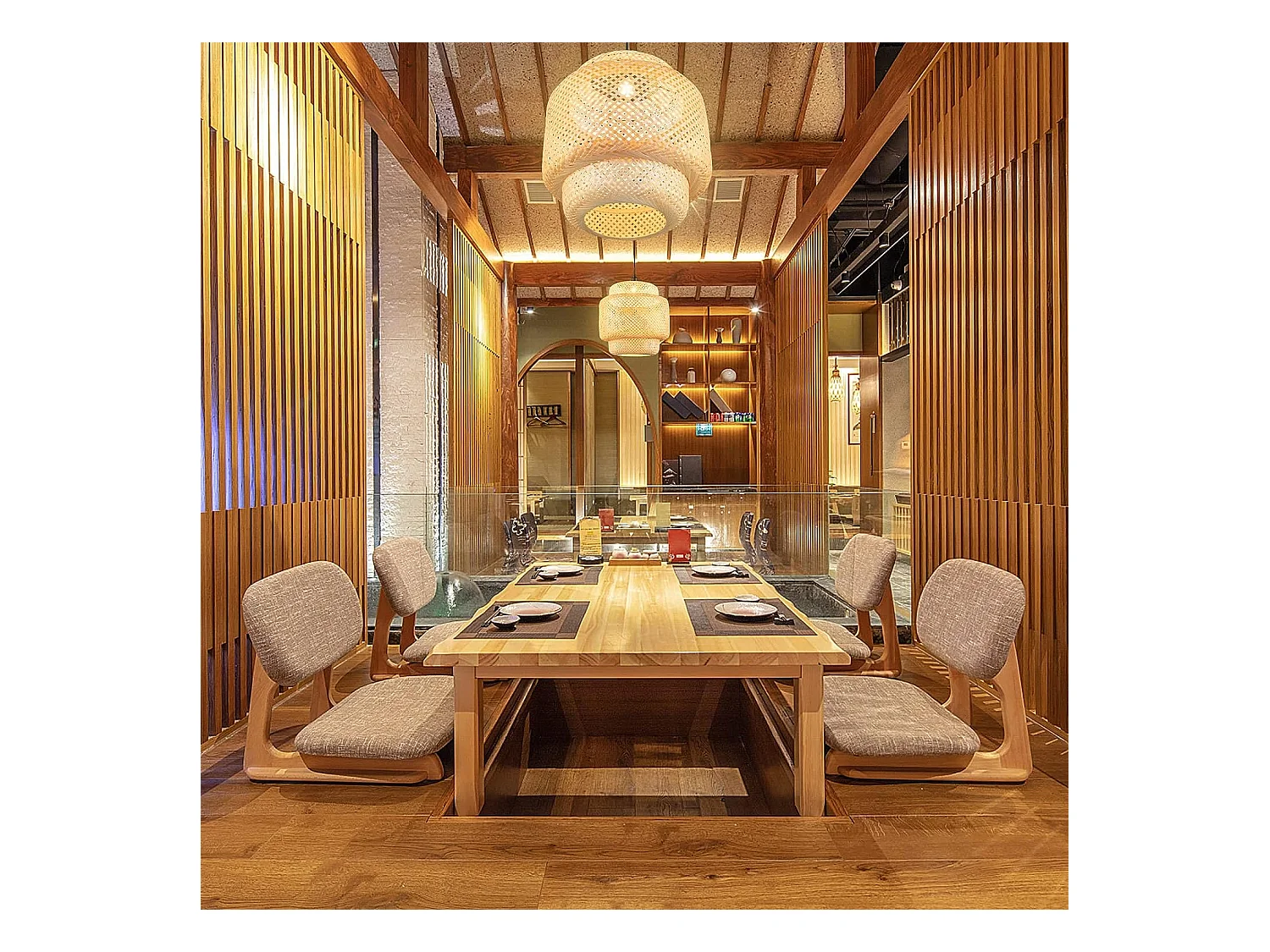 Bamboe ophangframe Ø 40 x H 43 cm