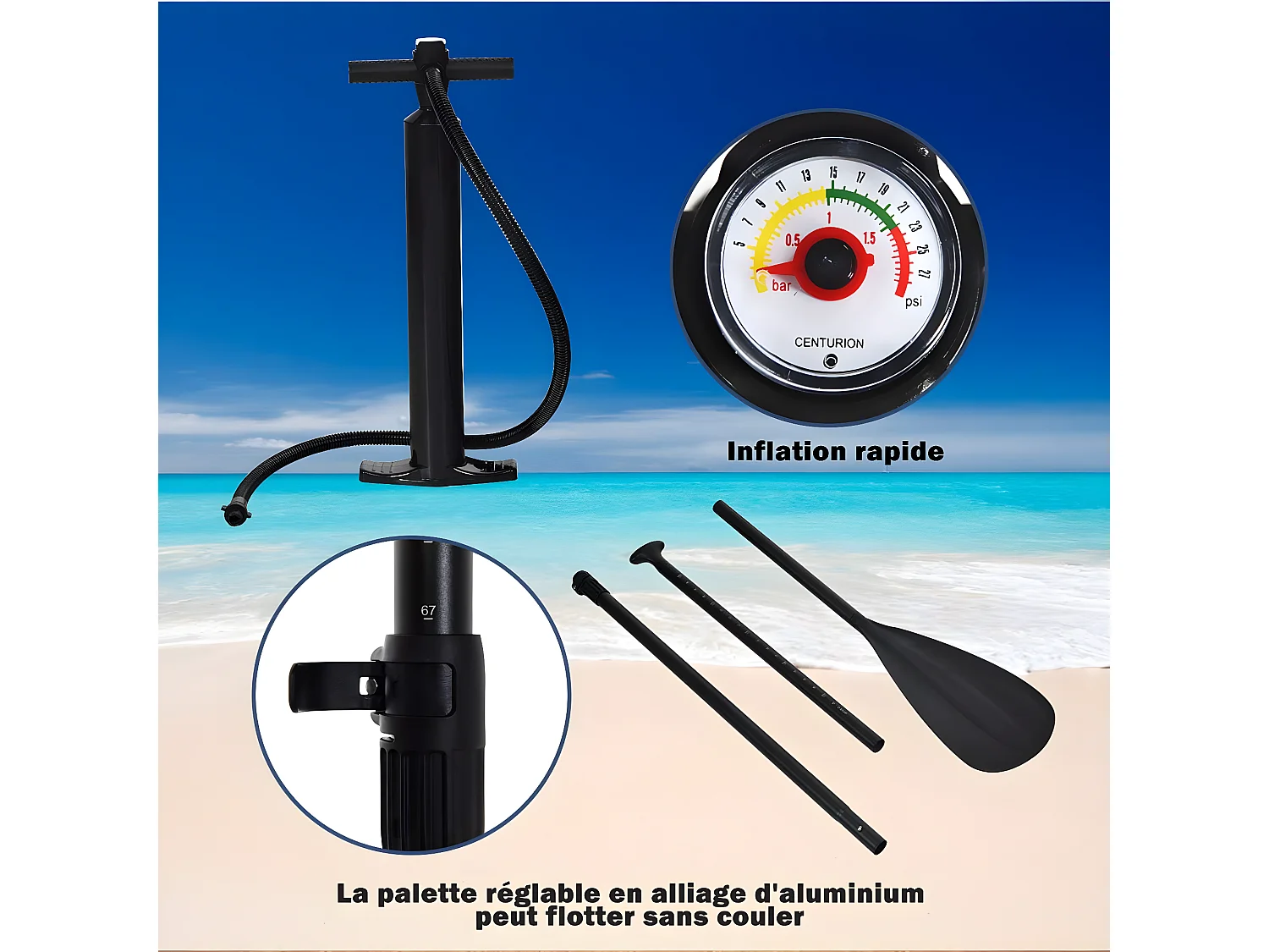 Stand up paddle gonflable 305cm x 76cm x 16cm 