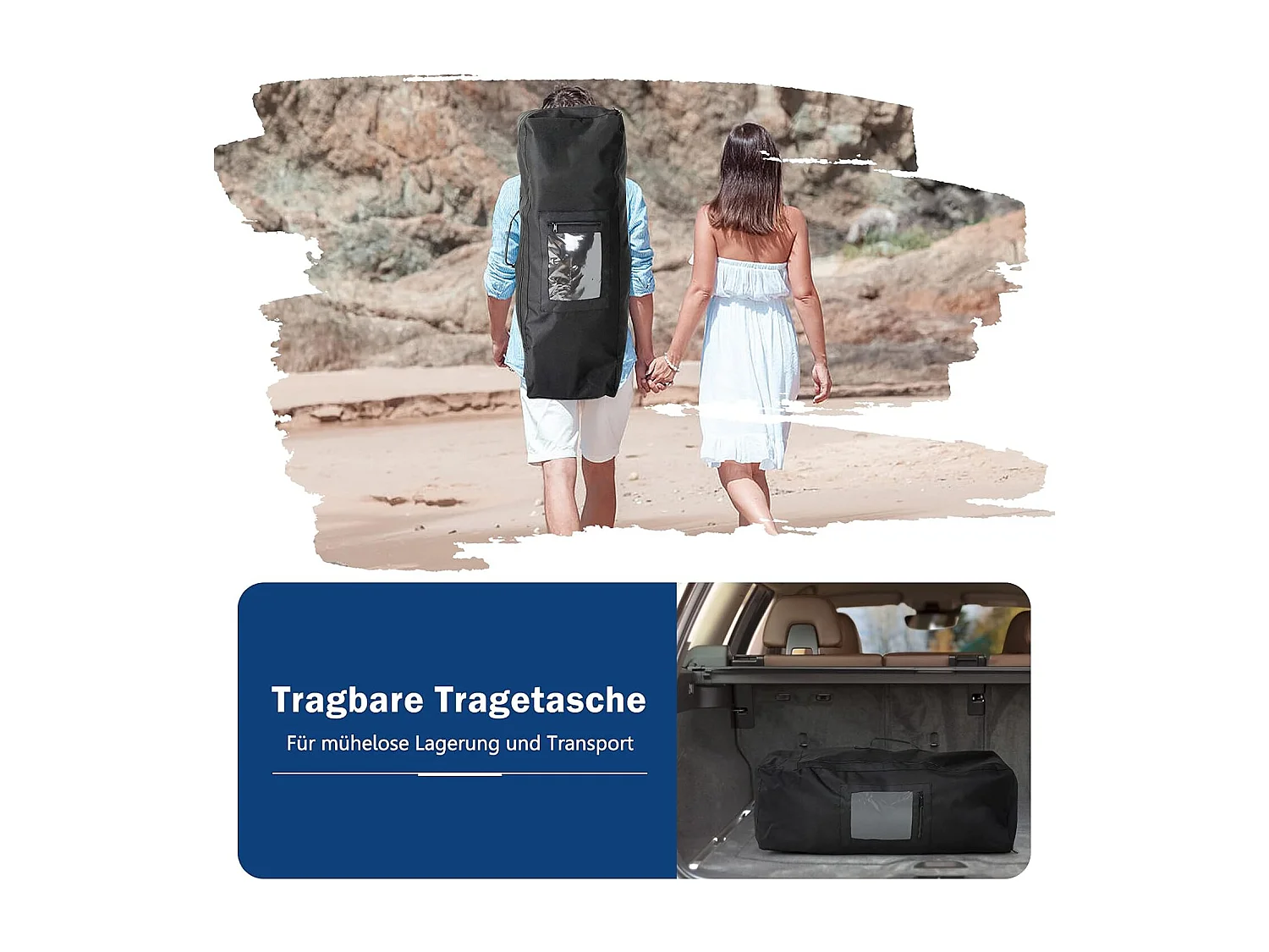 Planche de Stand up Paddle Gonflable avec Laisse de sécurité, kit de réparation et sac de transport, avec accessoires complets, 335CM