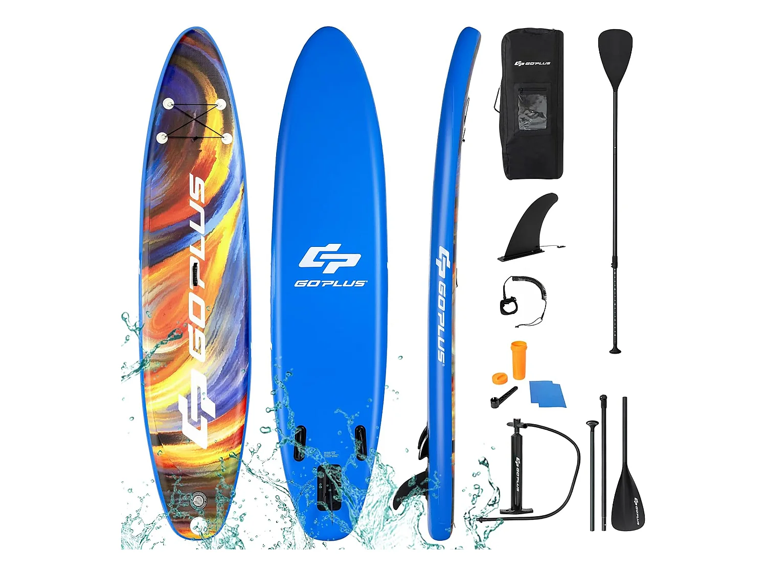 Planche de Stand up Paddle Gonflable avec Laisse de sécurité, kit de réparation et sac de transport, avec accessoires complets, 335CM