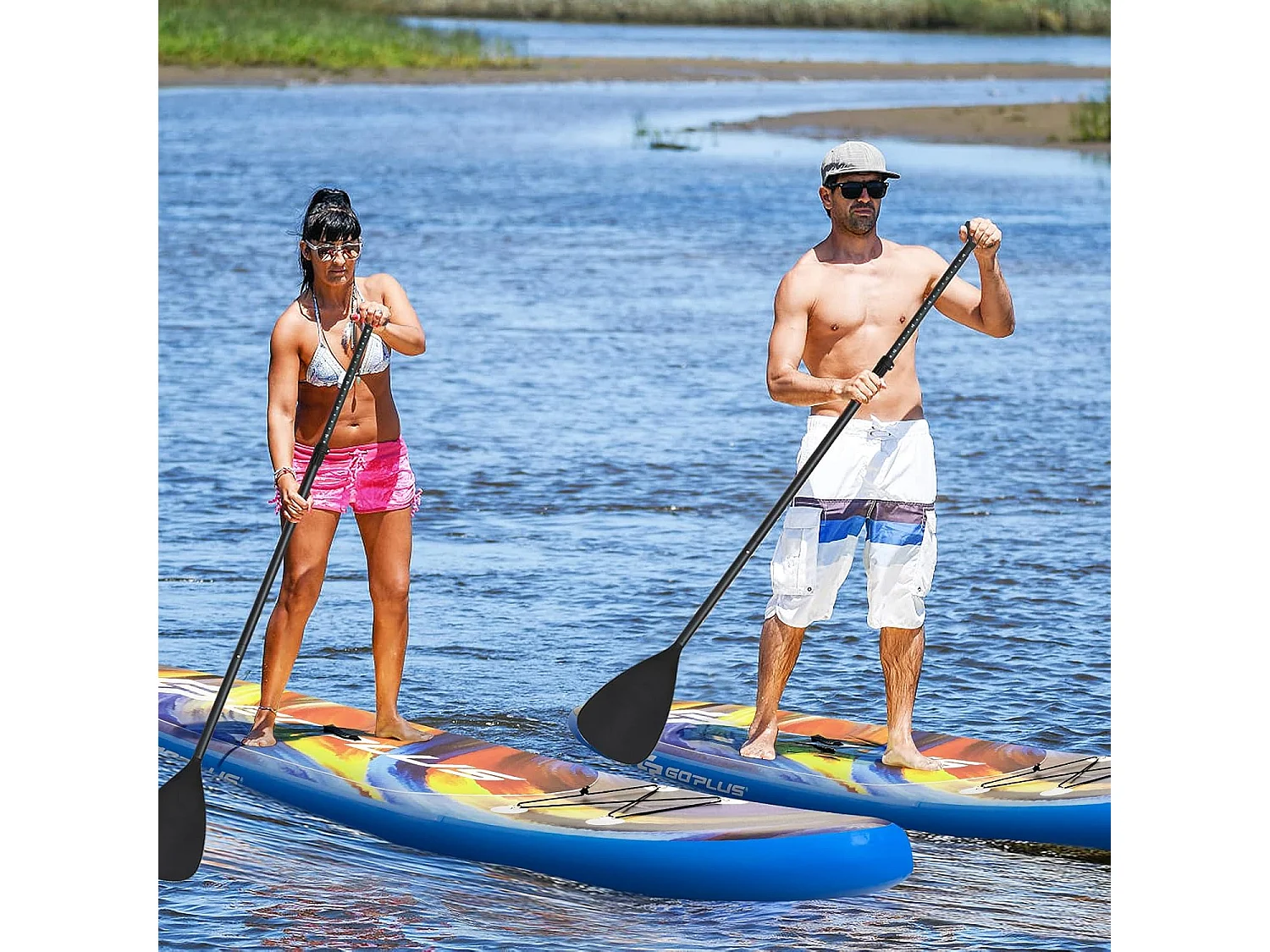 Planche de Stand up Paddle Gonflable avec Laisse de sécurité, kit de réparation et sac de transport, avec accessoires complets, 335CM