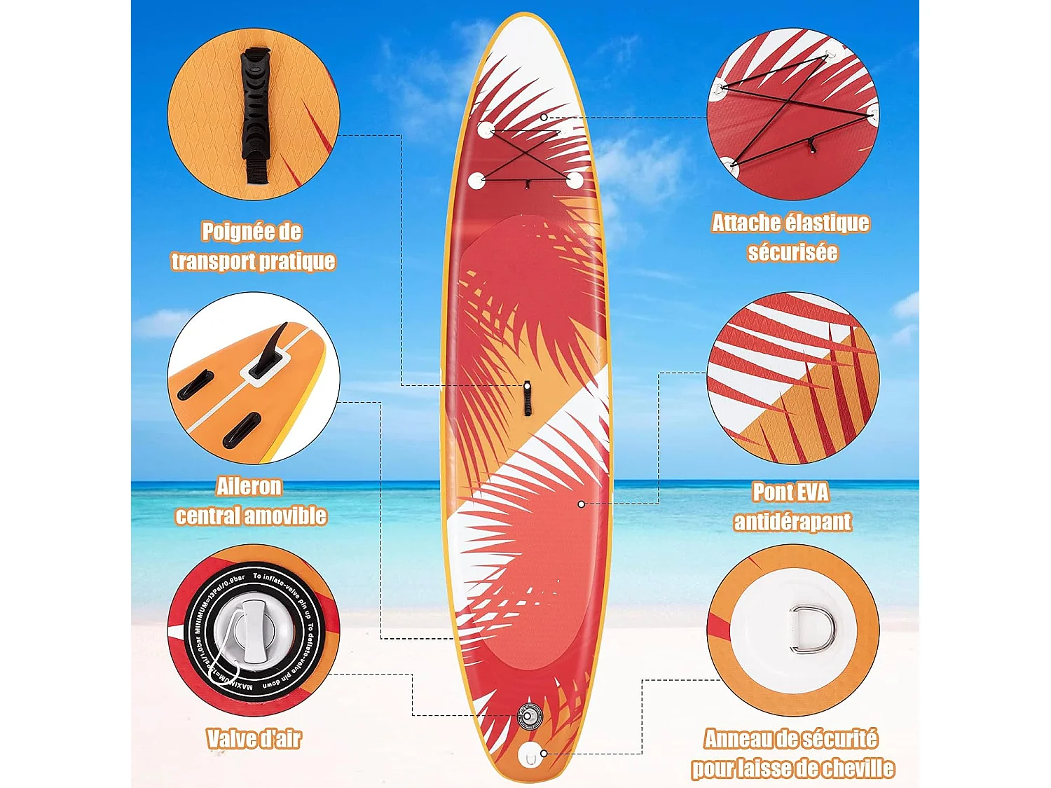 Stand up paddle board gonflable 335x76x15cm