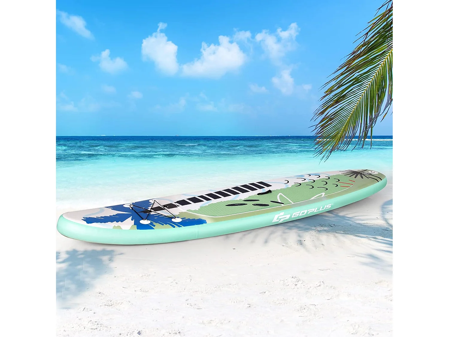 Stand Up Paddle Board Gonflable, avec Accessoires Complets et Sac de Transport, Revêtement Antidérapant pour Pagayer, Surfer, Pêcher, Yoga Aquatique, 335x76x15cm