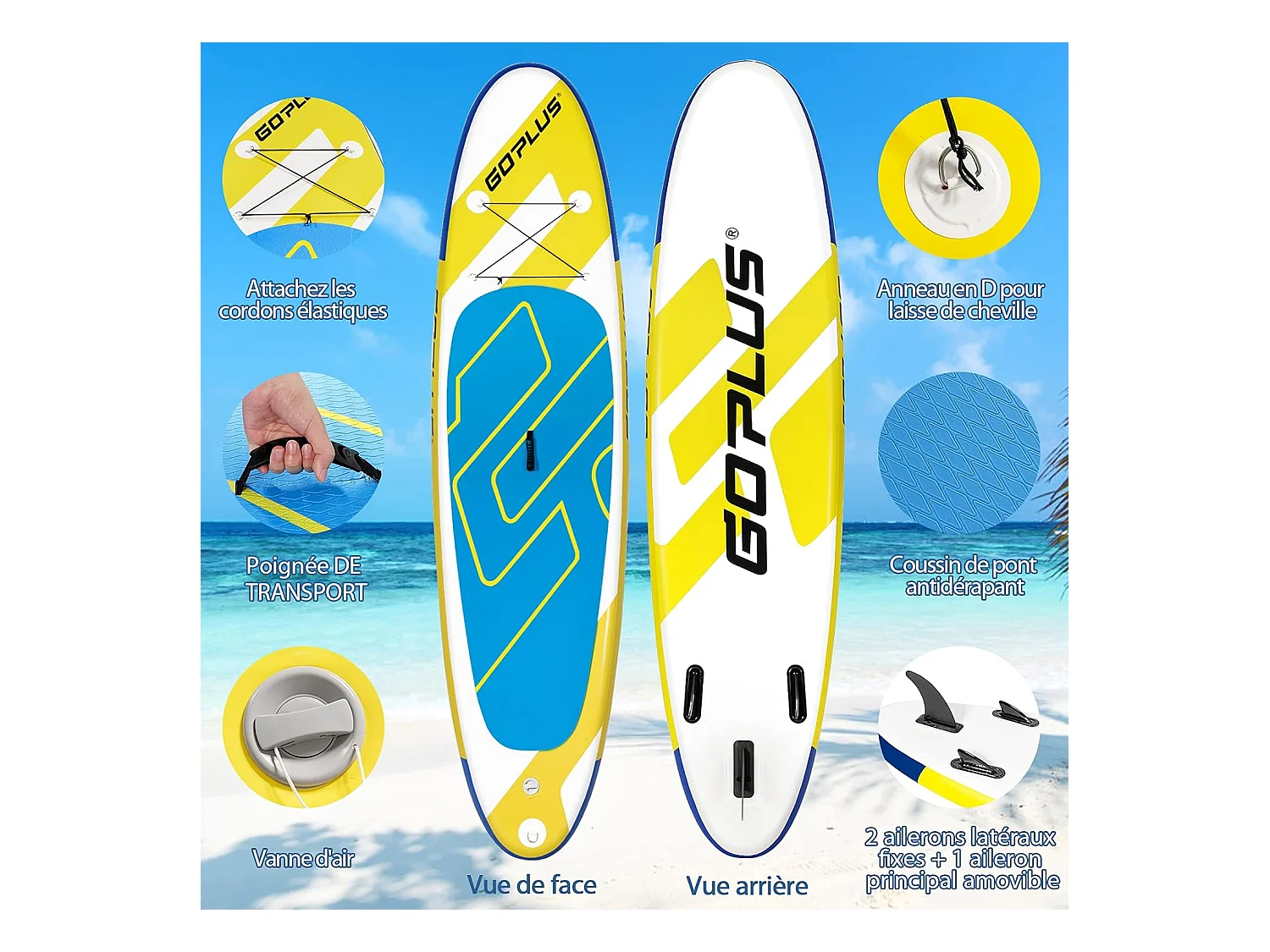 Planche de paddle board gonflable 335x76x15cm