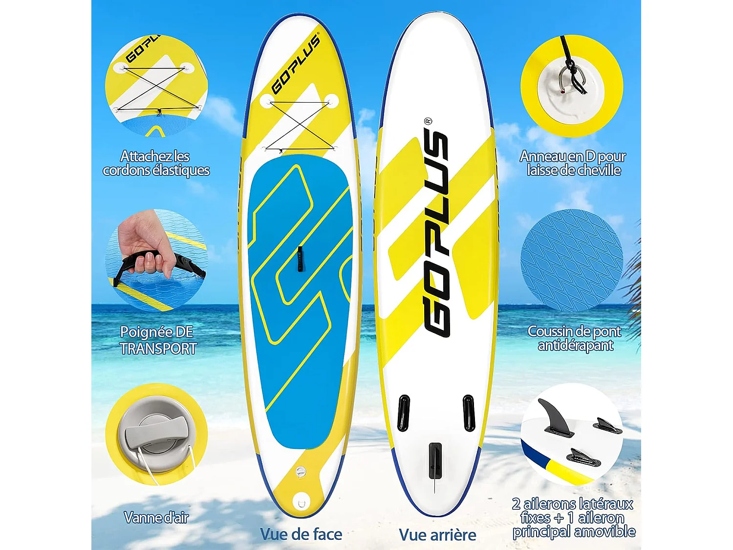 Planche de paddle board gonflable 335x76x15cm