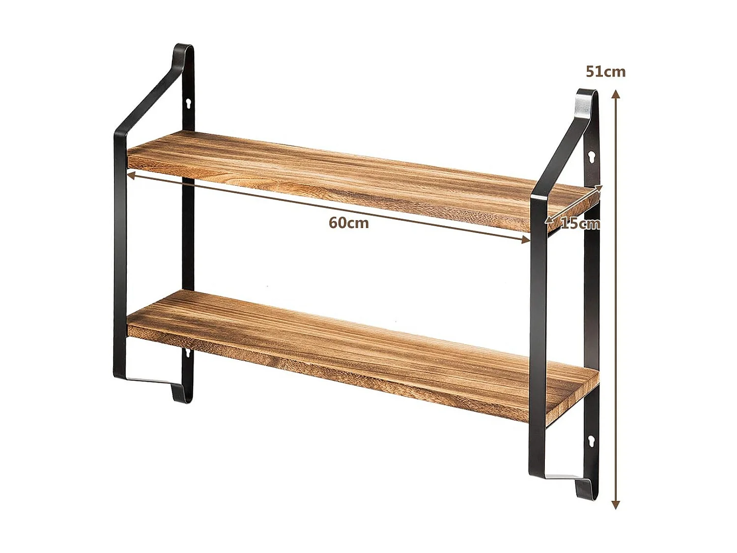 Etagere murale flottante en bois et métal pour cuisine etagère rnagment de style industrielle