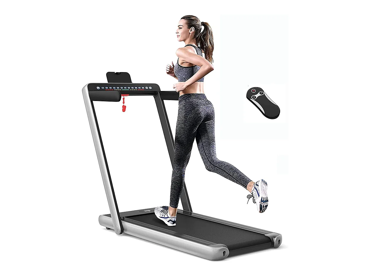 Tapis de course electrique pliable 2 en 1 vitesse 1-12 km/h, tapis roulant surface 40x100cm
