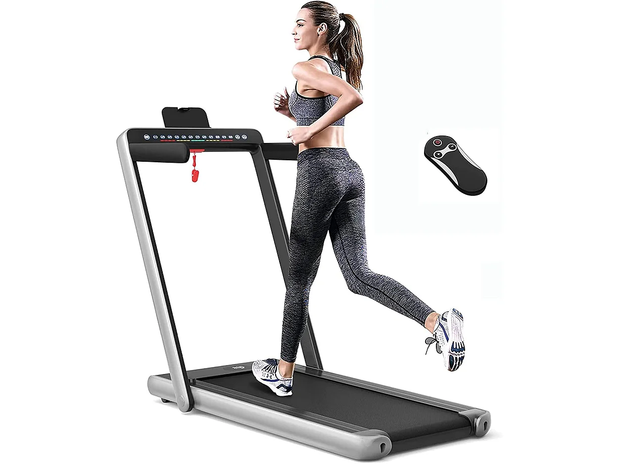 Tapis de course electrique pliable 2 en 1 vitesse 1-12 km/h, tapis roulant surface 40x100cm