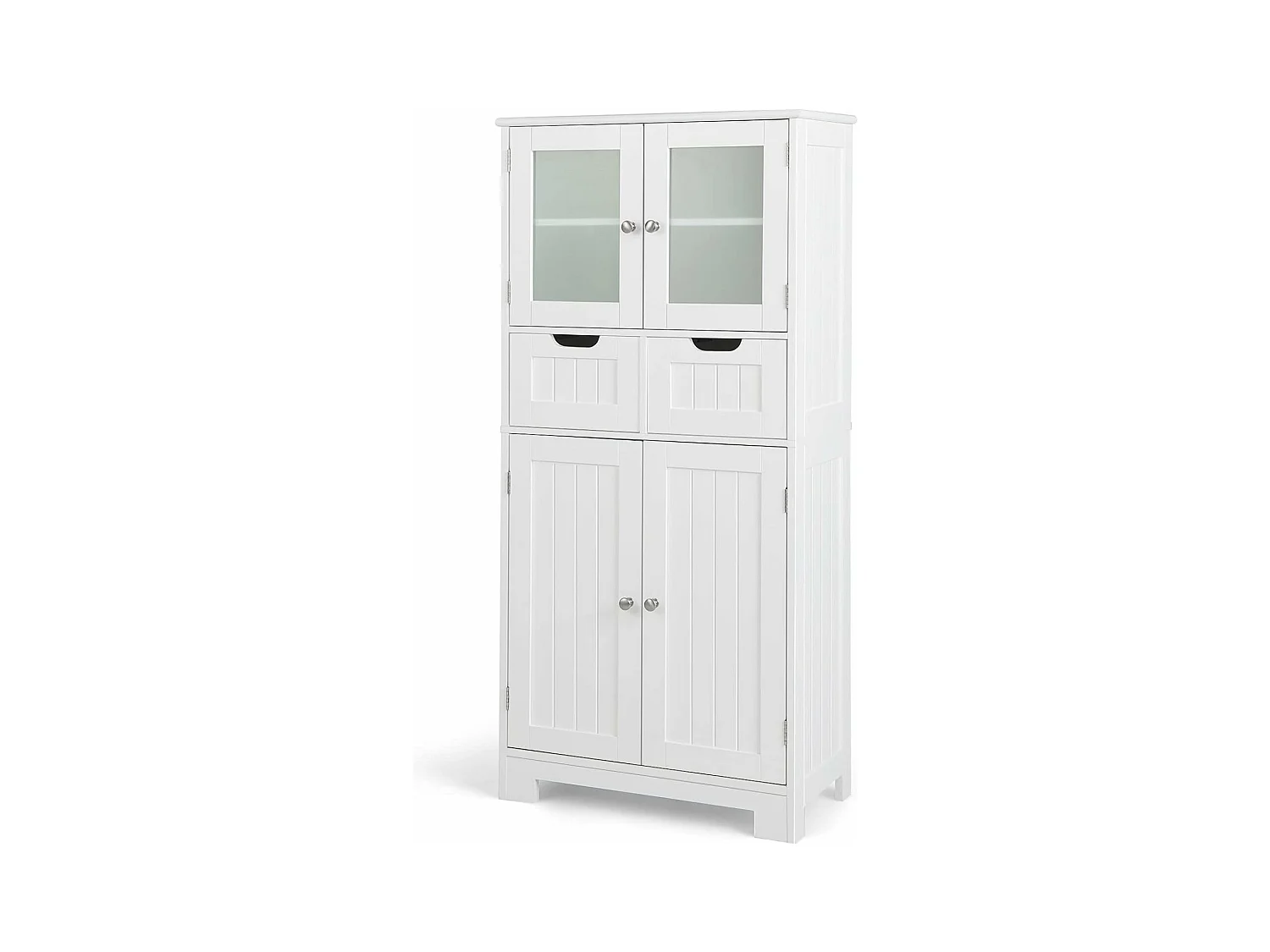 Colonne Salle de Bain 60 x 30 x 128 cm Armoire Haute avec Étagères Réglables pour Salon, Cuisine, Blanc