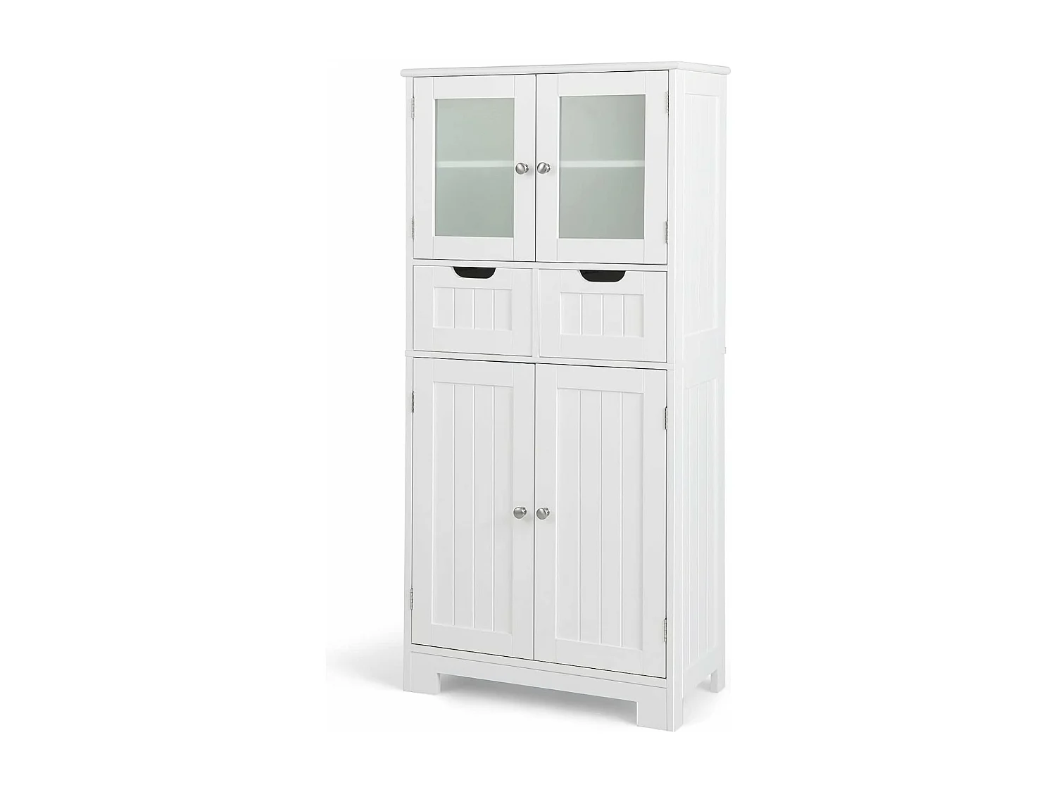Colonne Salle de Bain 60 x 30 x 128 cm Armoire Haute avec Étagères Réglables pour Salon, Cuisine, Blanc