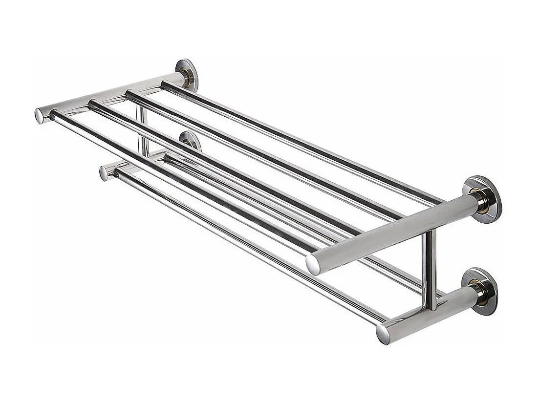 Support de serviette salle de bain, Porte-serviettes mural, Barres de serviette 60 x 22.5 x 16 cm