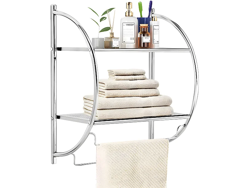 Etagère murale pour salle de bain etagère de rangement  45 x 25,5 x 55cm