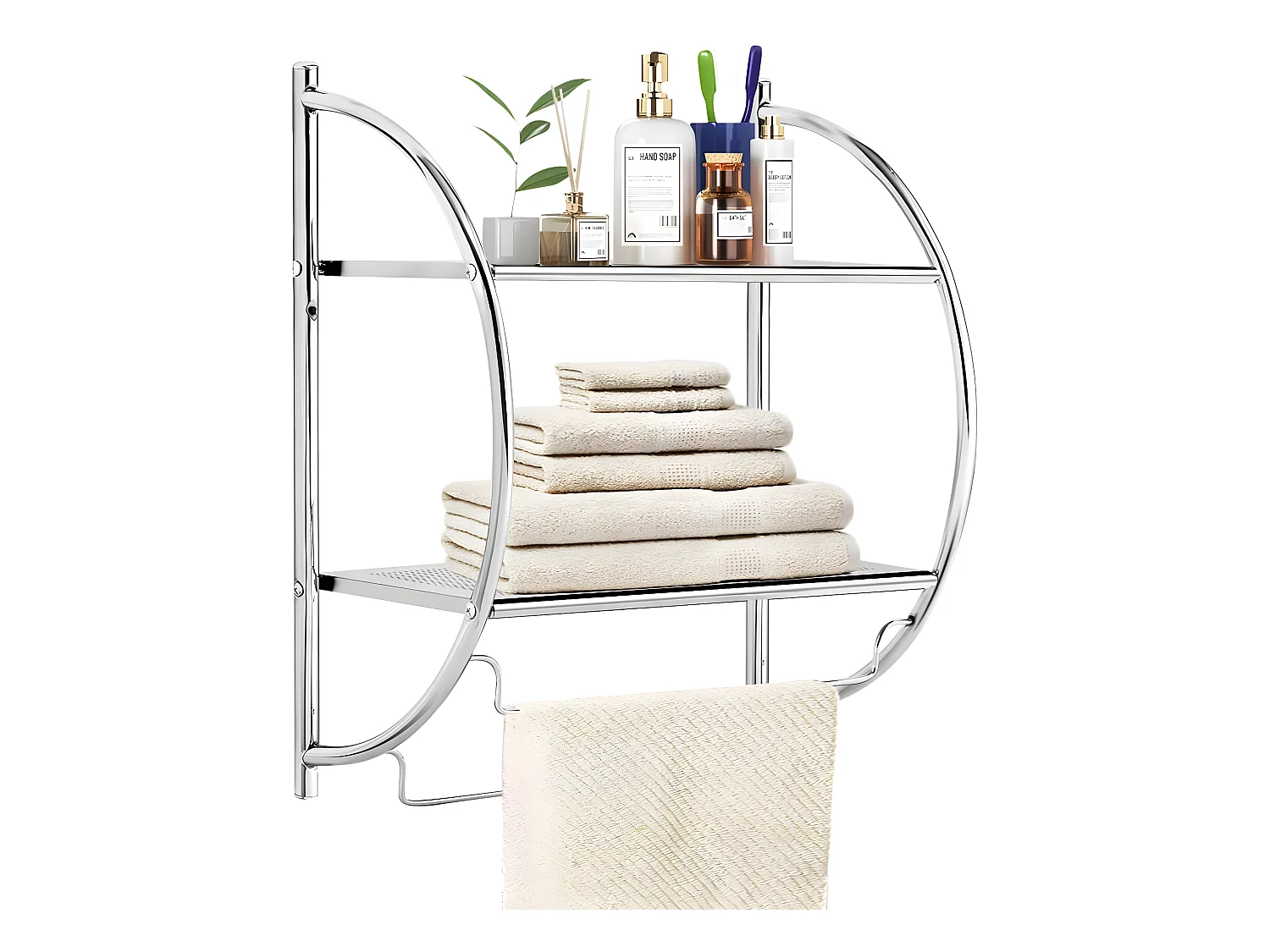 Etagère murale pour salle de bain etagère de rangement  45 x 25,5 x 55cm
