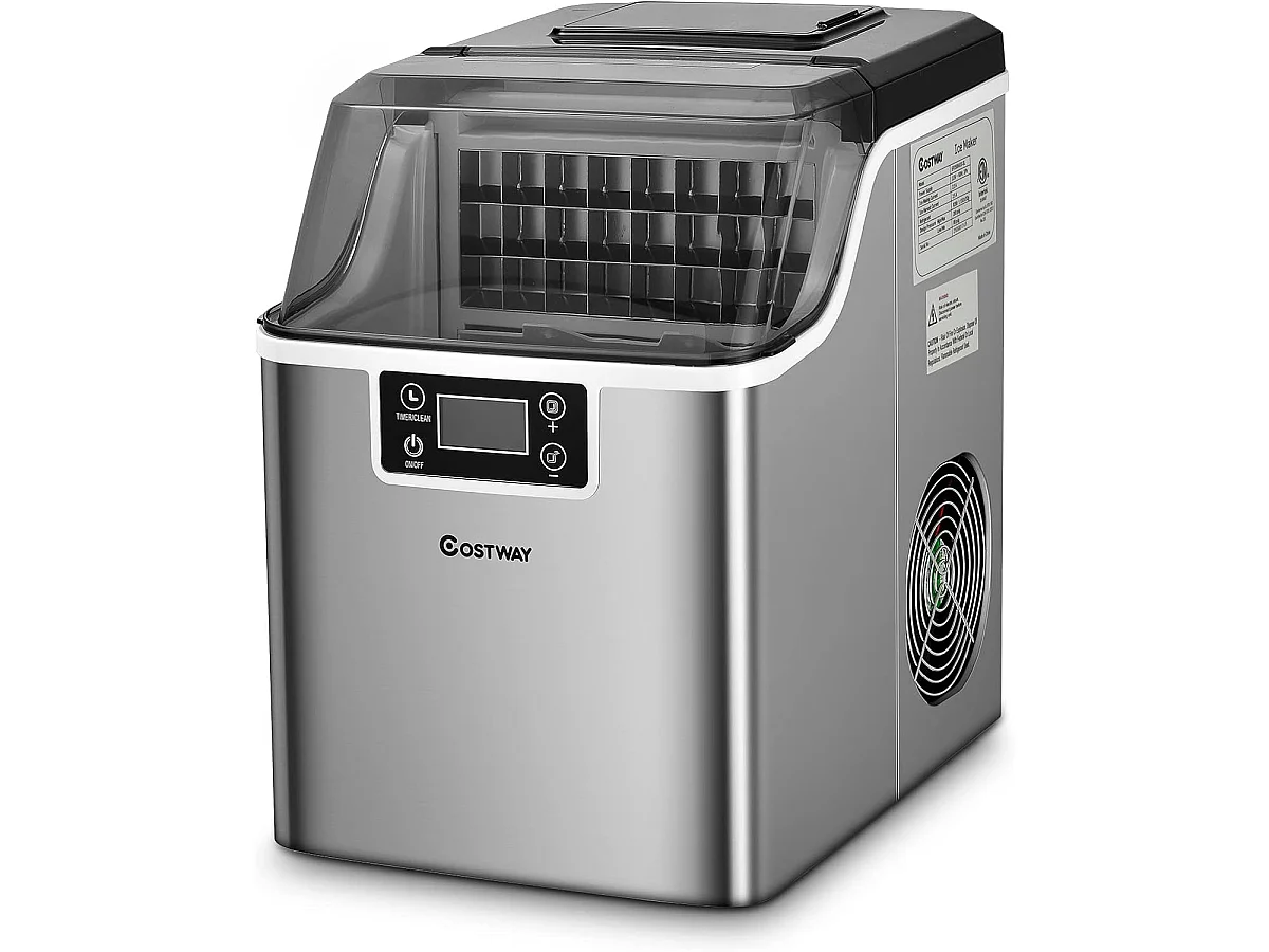 Machine à glaçons 18kg/24 h avec emplacement de bonbonne ecran lcd minuterie pelle auto-nettoyage réservoir d'eau