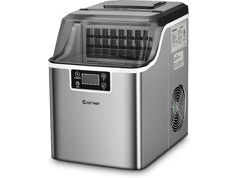 Machine à glaçons 18kg/24 h avec emplacement de bonbonne ecran lcd minuterie pelle auto-nettoyage réservoir d'eau