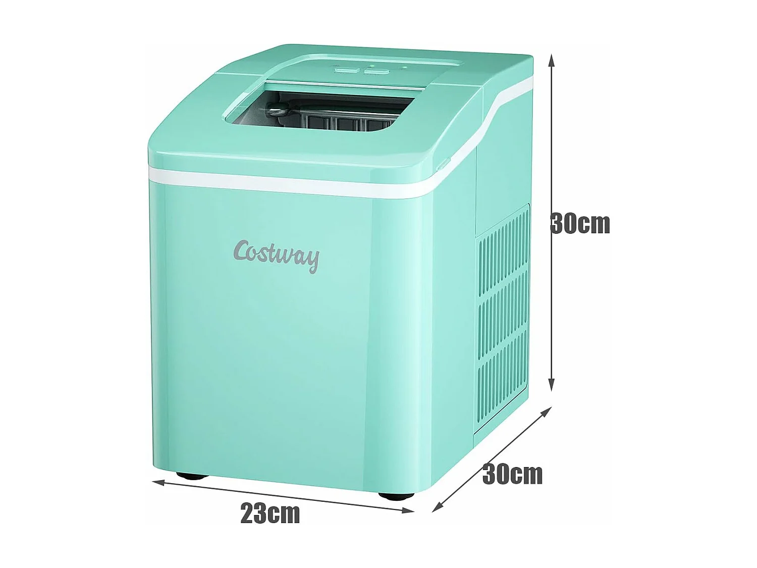 Machine à glaçons de comptoir 12kg /24h portable 9 glaçons par 8 min avec réservoir 1,6l