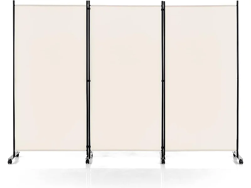 Paravent Intérieur à 3 Panneaux Pliable Détachables 262x180cm